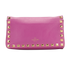 Rockstud Clutch On Chain, &pound;320, Handbags, Purple, Leather, Front view
